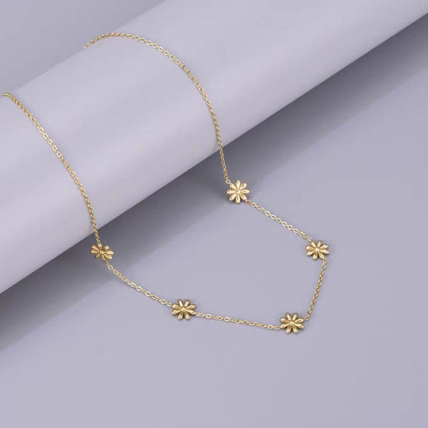Titanium Steel Colorfast Floral Necklace - Stuffs & Savers