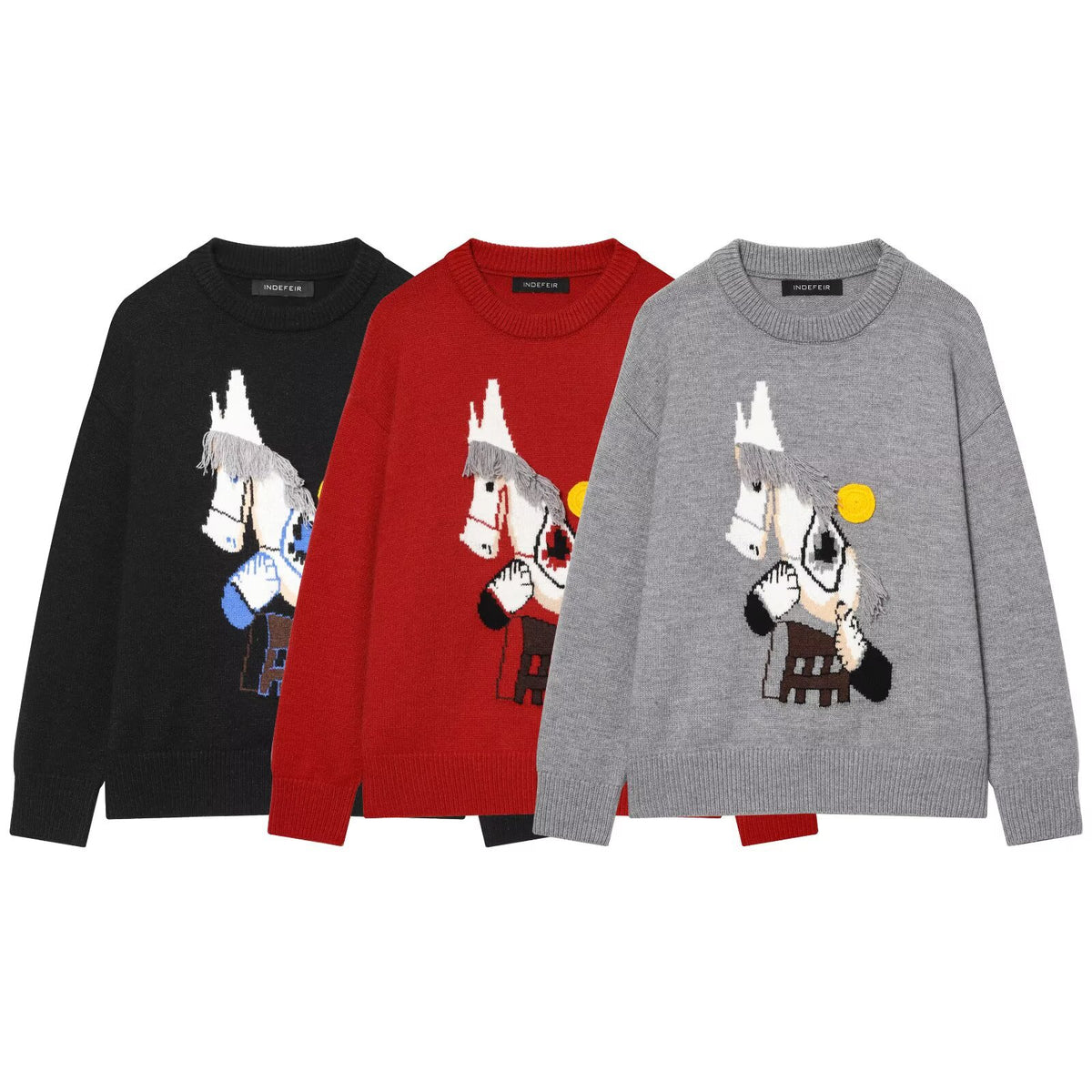 Womens Embroidered Knitted Sweater