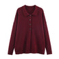Simple and loose long sleeved knitted sweater
