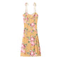 Printed sexy side slit casual strap dress with suspender strap