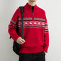 Casual Color Block Long Sleeve Half Zip Stand Collar Men's Sweater