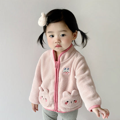 Children's Baby Fleece Cute Rabbit Coat