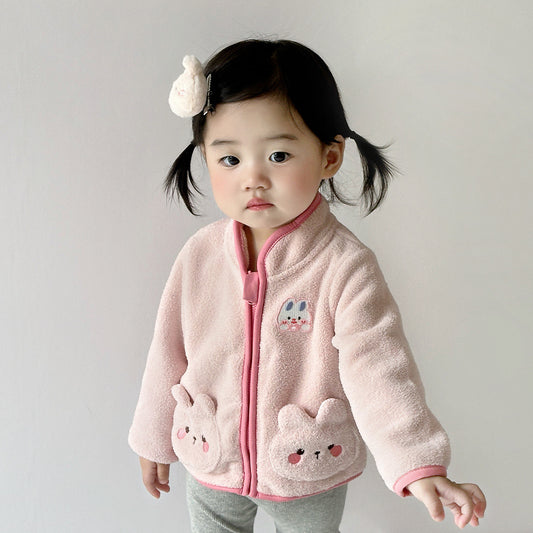 Children's Baby Fleece Cute Rabbit Coat