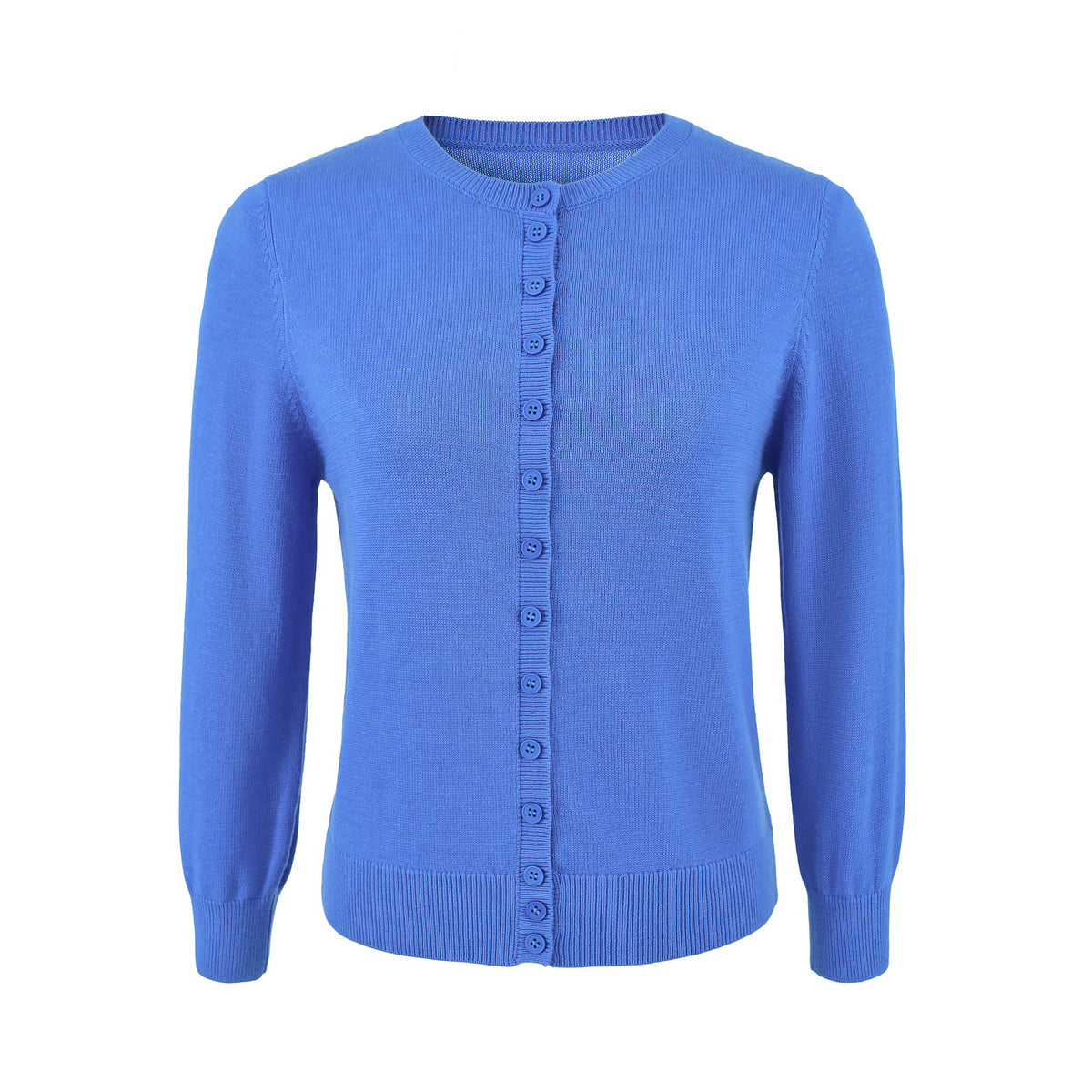 Round Neck Cropped Knit Cardigan