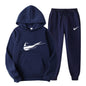 Hooded pullover printed sweatpants
