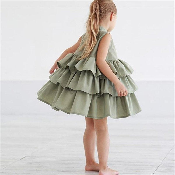 Robe sans manches unie simple pour petites et moyennes filles