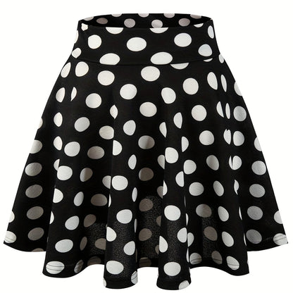 Jupes patineuses Kpop à pois, mini-jupes polyvalentes décontractées à volants coupe trapèze, vêtements pour femmes