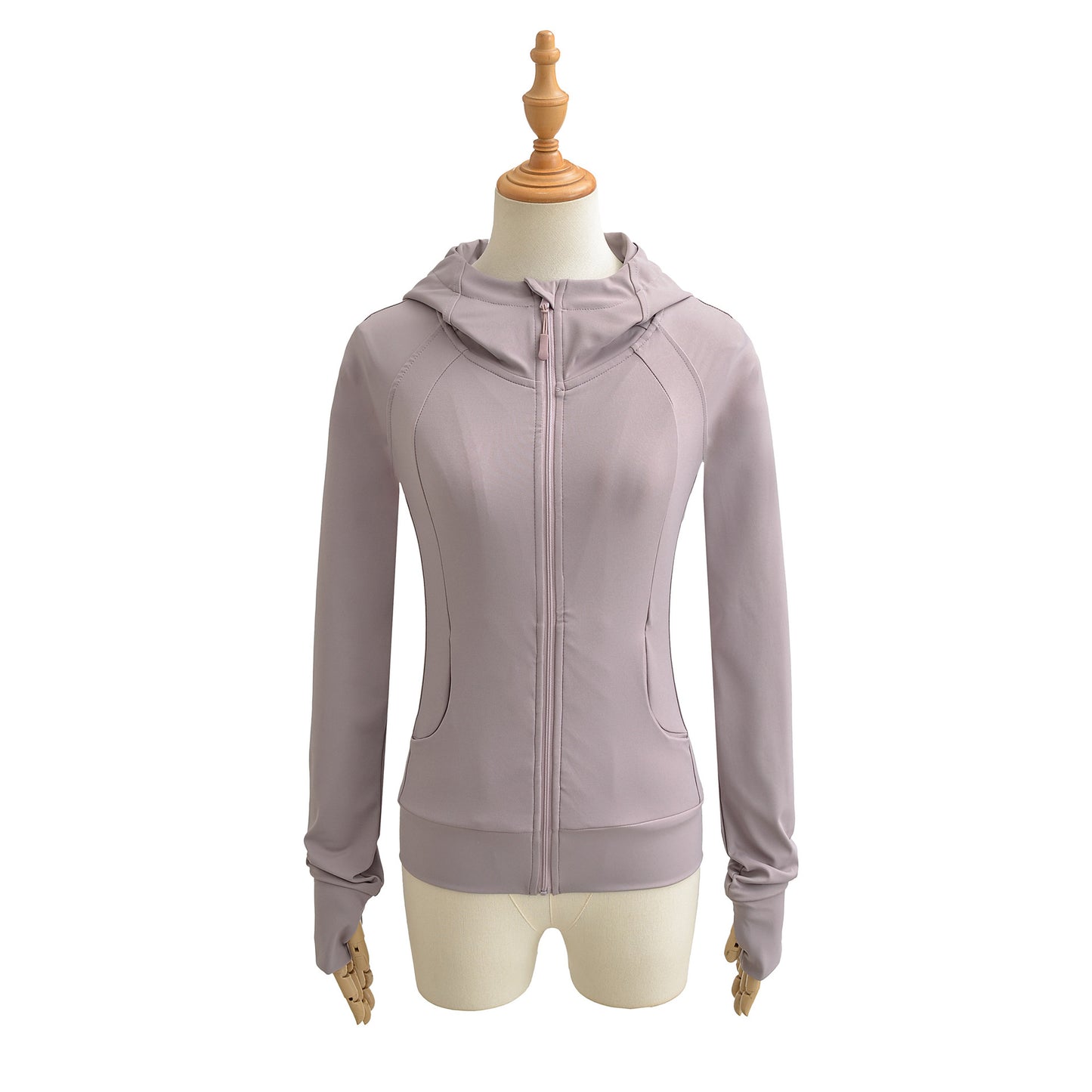 Hooded long sleeved T-shirt top cardigan