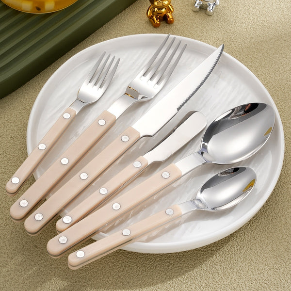 Stainless Steel Tableware Clip Handle Hotel Western Dinner Set