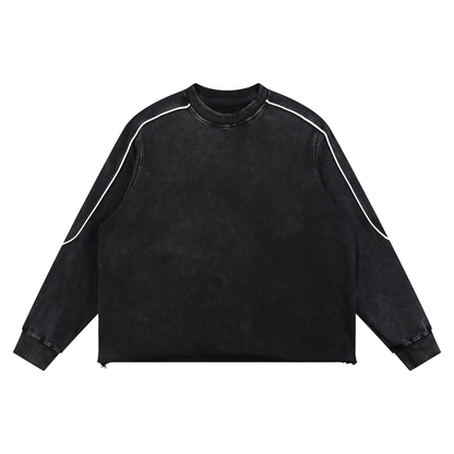 Waran Mineral Wash Piping Raw Hem Sweatshirt 420GSM