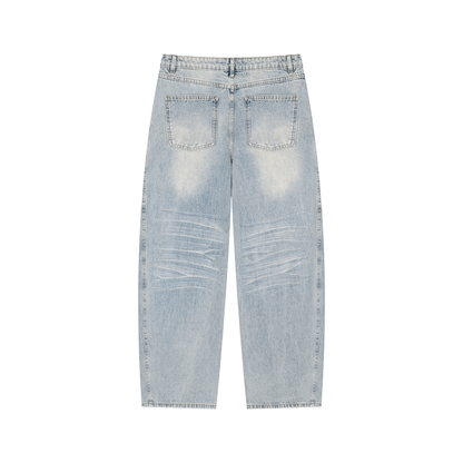Men's Enzyme Wash Wide Leg Jeans 465GSM