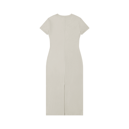 Women's V-Neck Short Sleeve Maxi Dress 260GSM