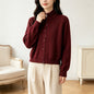 Solid color stand up collar sweater