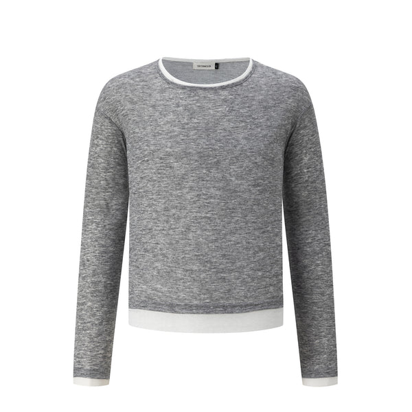 Fake Two-Piece Spliced Long Sleeve T-Shirt