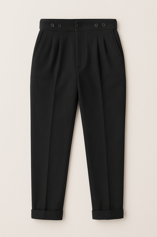 Pantalon plissé taille haute pour homme