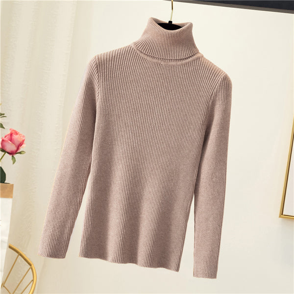 Tight pullover turtleneck sweater for women - Stuffs & Savers