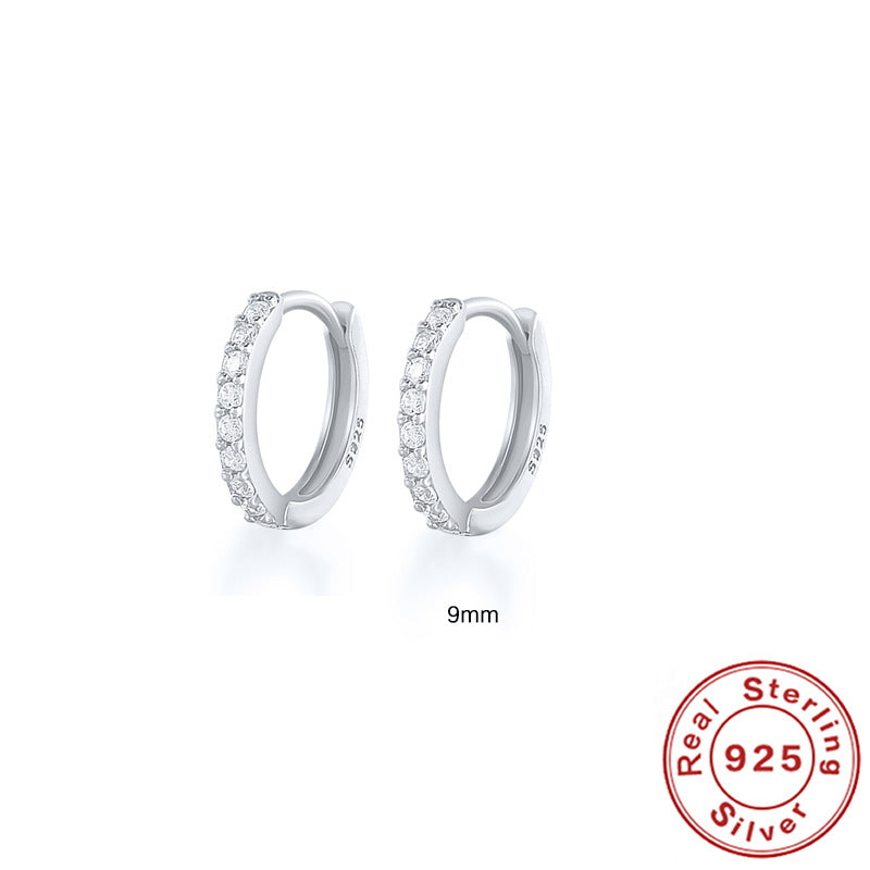 Earrings with Turquoise and Diamond Inlay 18K Gold Plated Stud
