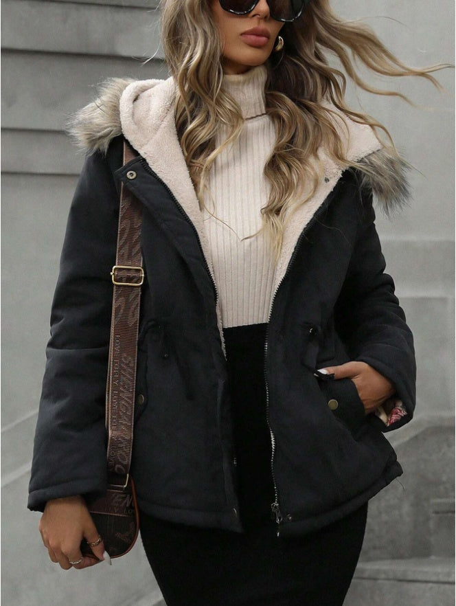Aveloria Hooded Cinched Waist Casual Parka