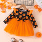 Halloween Girl's Pumpkin Dress Long Sleeve
