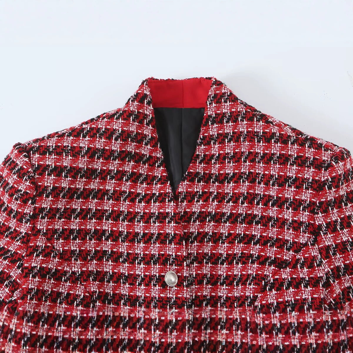 V-neck woolen suit jacket for women