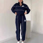 Ensemble 2 pièces femme : Sweat-shirt sans capuche et pantalon de survêtement ample avec poches