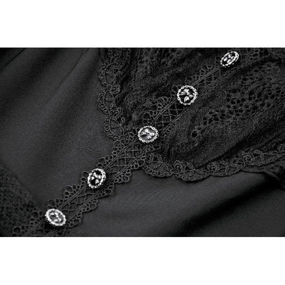 Dark in Love Black Gothic Sweet Bow Lace Lolita Dress