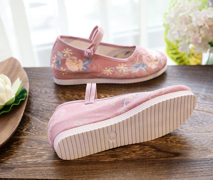 Womens Embroidered Flat Cloth Shoes