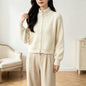 Solid color stand up collar sweater
