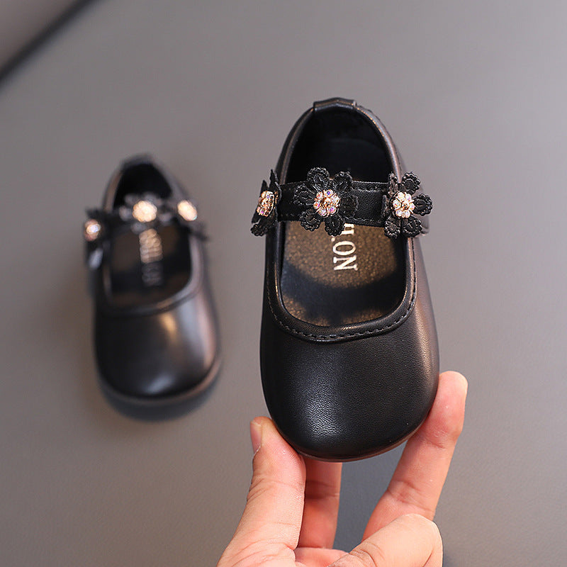 Girls Flower Soft Bottom Shoes