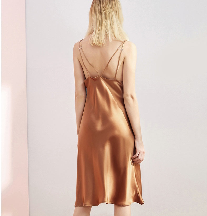 Silk suspender skirt