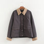 Splicing washed pocket embellishment thin jacket