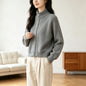 Solid color stand up collar sweater