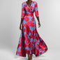 Womens Print Half-sleeve V-neck Dress