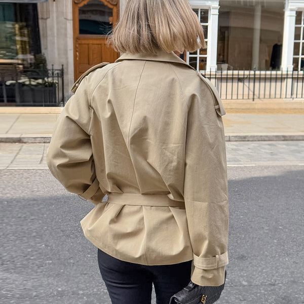 Women's Lace-Up Waist Trench Coat