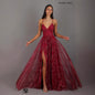 Women's High Waist Flared Hem Split Maxi Dress