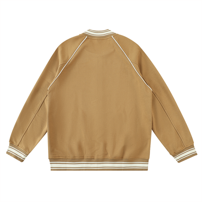 Waran Contrast Trim Raglan Varsity Jacket