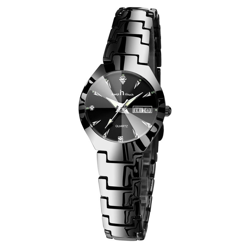 Luminous couple quartz watch