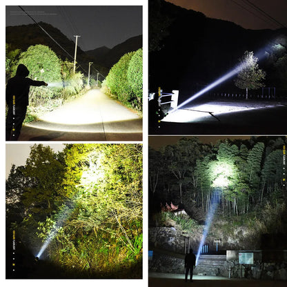 Super Bright Powerful LED Flashlight Torch P90 Rechargeable Zoomable