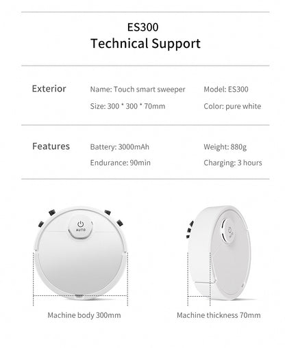 Robot Vacuum Cleaner | One-Click Auto Sweeper | 3000mAh
