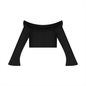 Women's Off-the-Shoulder Bell Sleeve Crop T-Shirt