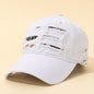 Casquette de baseball légère et réglable avec texte brodé au dos, tissu multicouche effet vieilli –