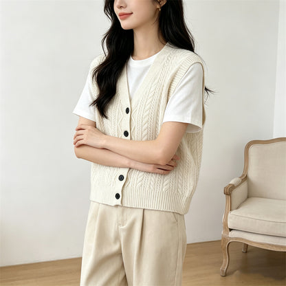 V-neck vest sweater for women