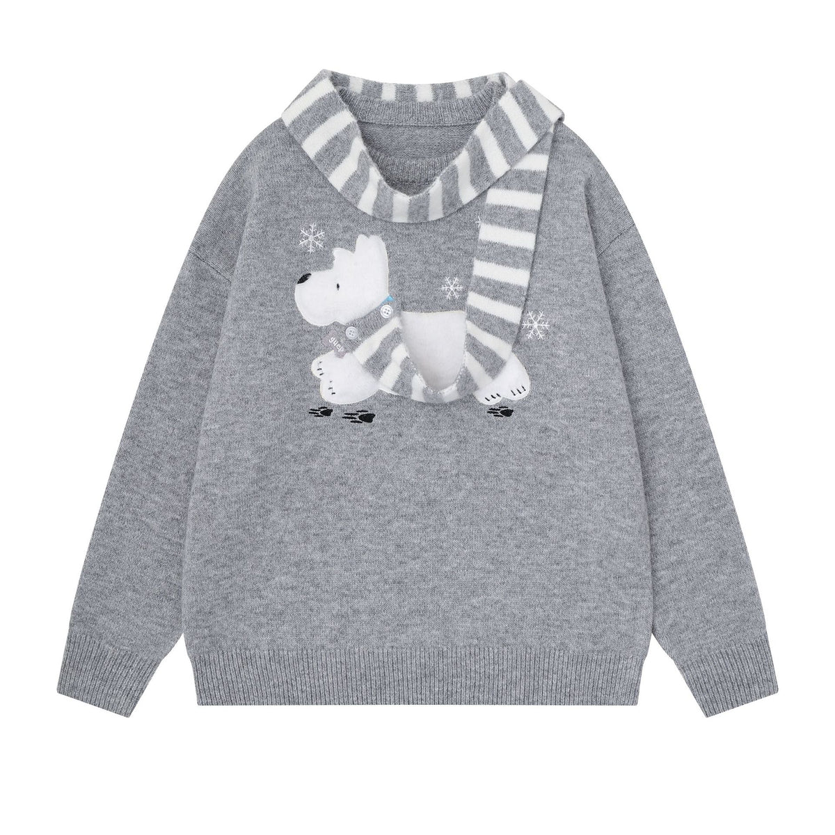 Cartoon Dog Embroidery Sweater Women