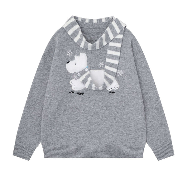 Cartoon Dog Embroidery Sweater Women