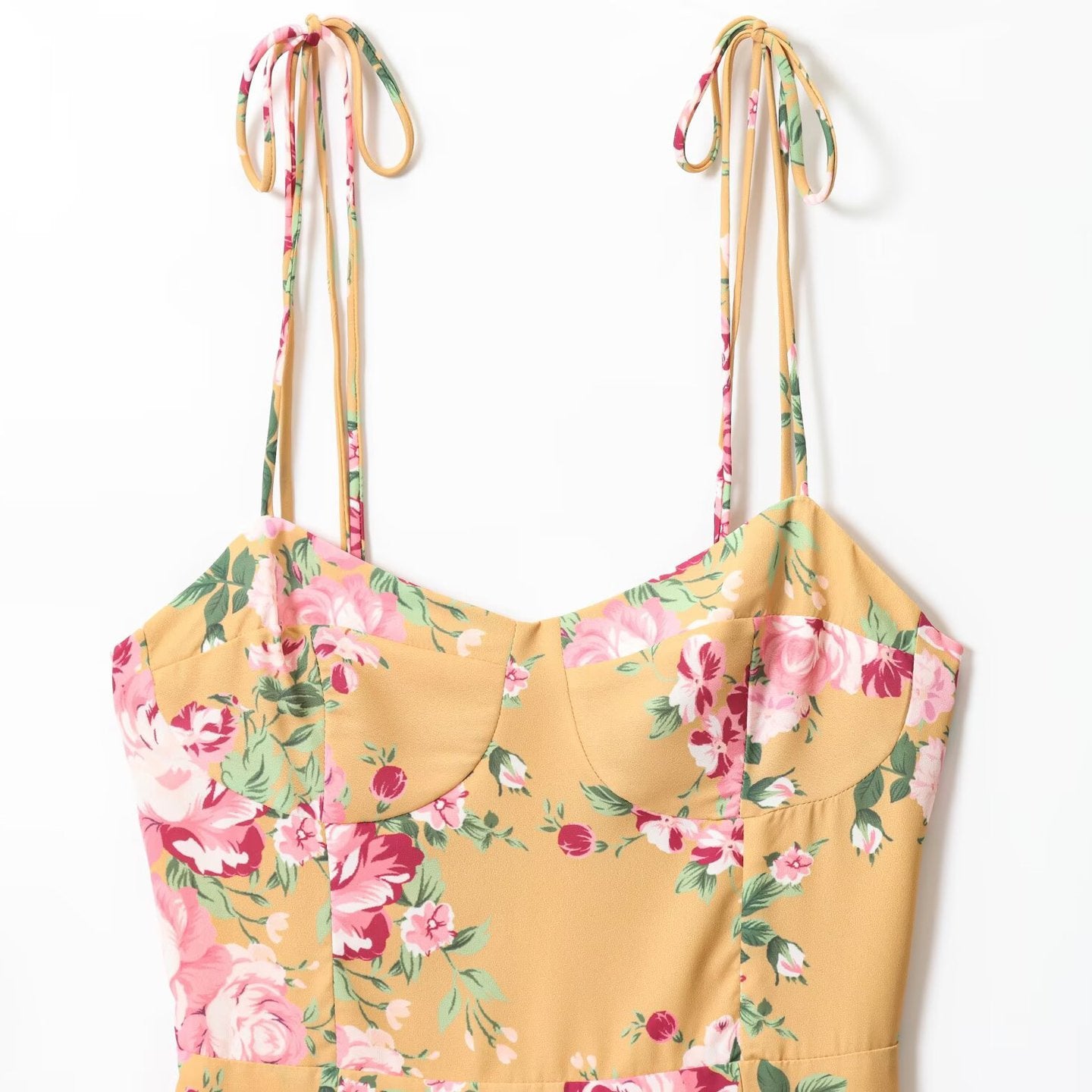 Printed sexy side slit casual strap dress with suspender strap