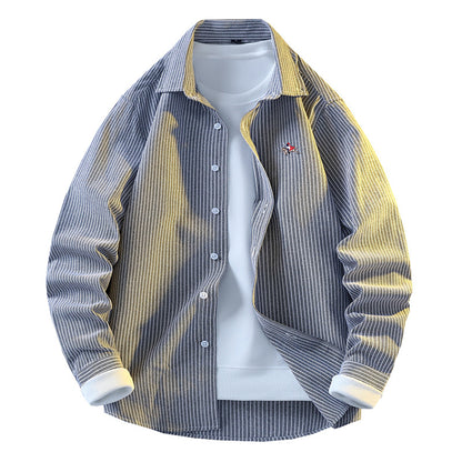 Casual Loose Striped Embroidered