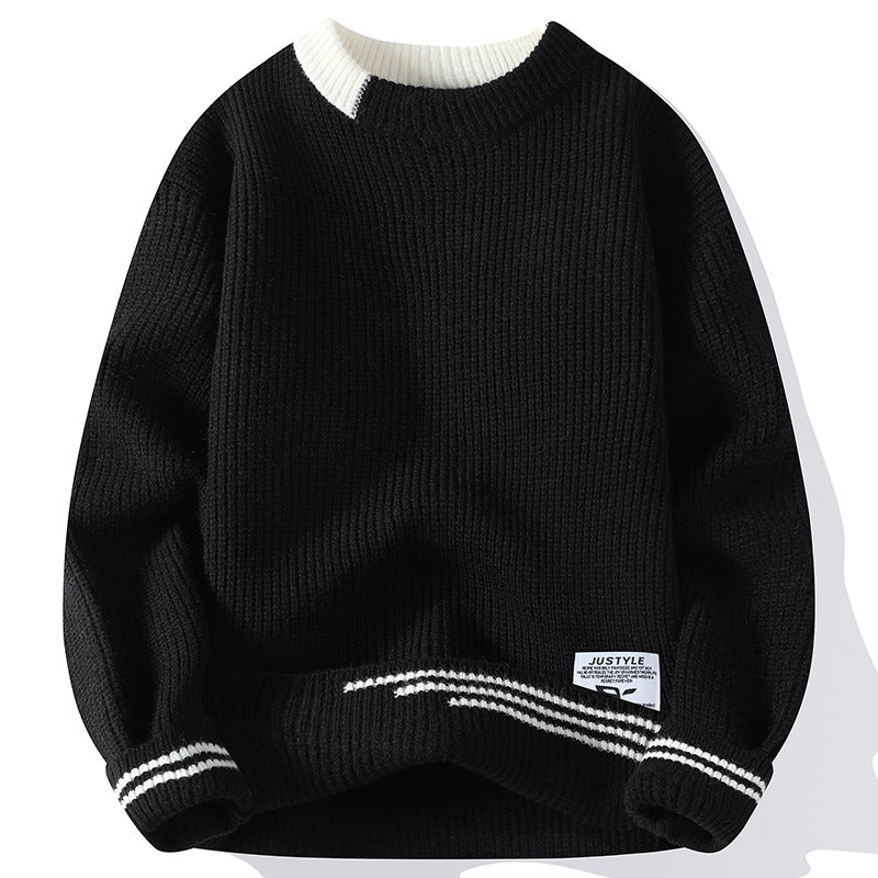 Youth Trendy Color Block Knit Sweater