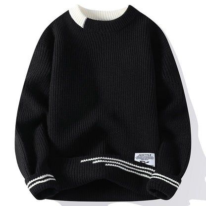 Youth Trendy Color Block Knit Sweater
