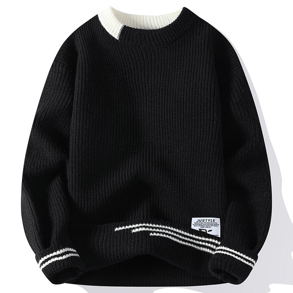 Youth Trendy Color Block Knit Sweater