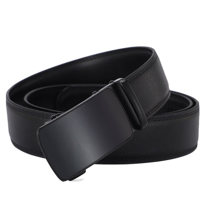 Men's high-end automatic buckle two-layer cowhide belt